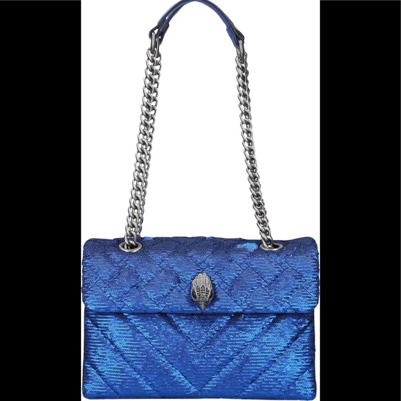 KURT GEIGER LONDON Kensington Blue Sequins Shoulder Bag - Picture 2 of 9